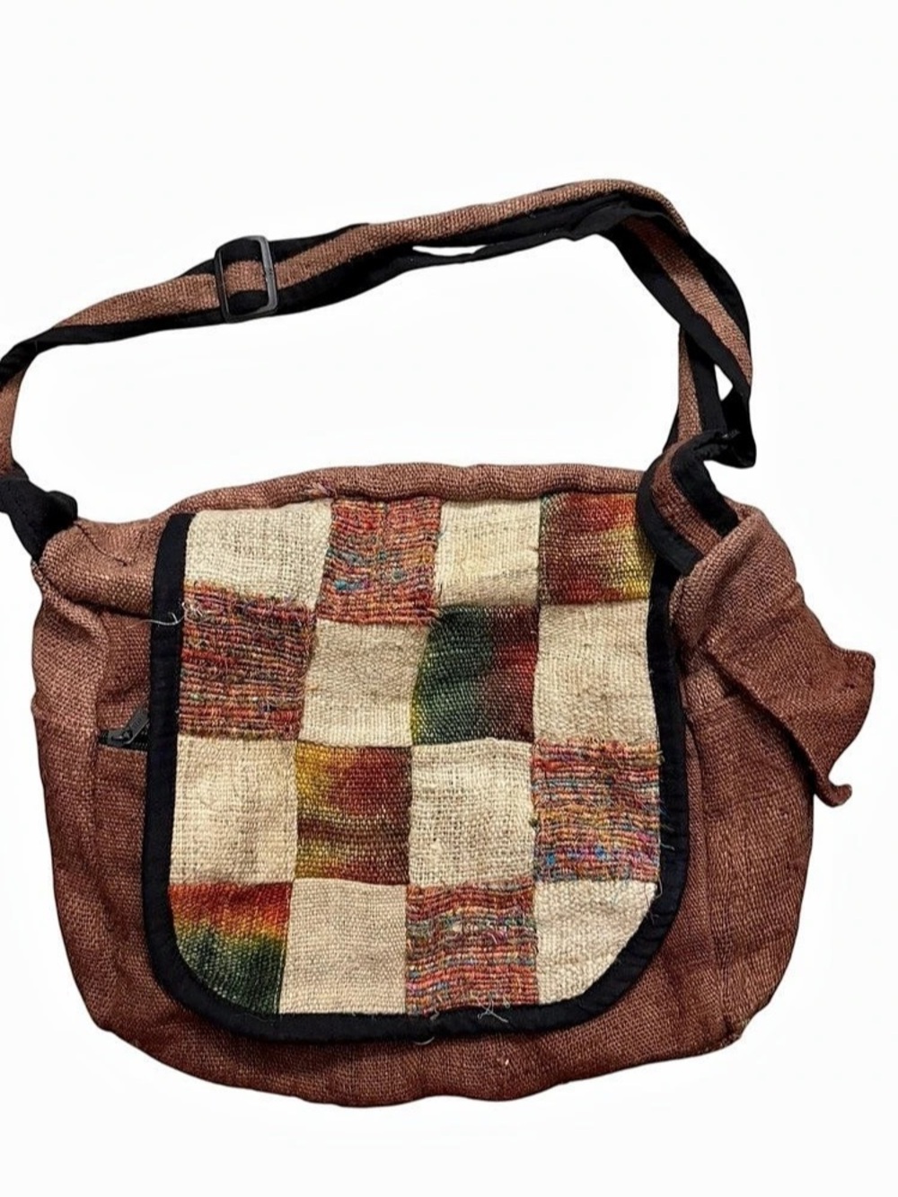 Hemp Brown Patchwork Crossbody Hippie Shoulder bag